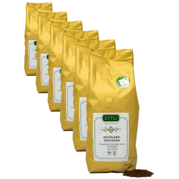 Ettli Kaffee Melange Des Hauts Plateaux Moulu Filtre - 250 G - Pack 6 × Moulu Filtre Pochette 250 g