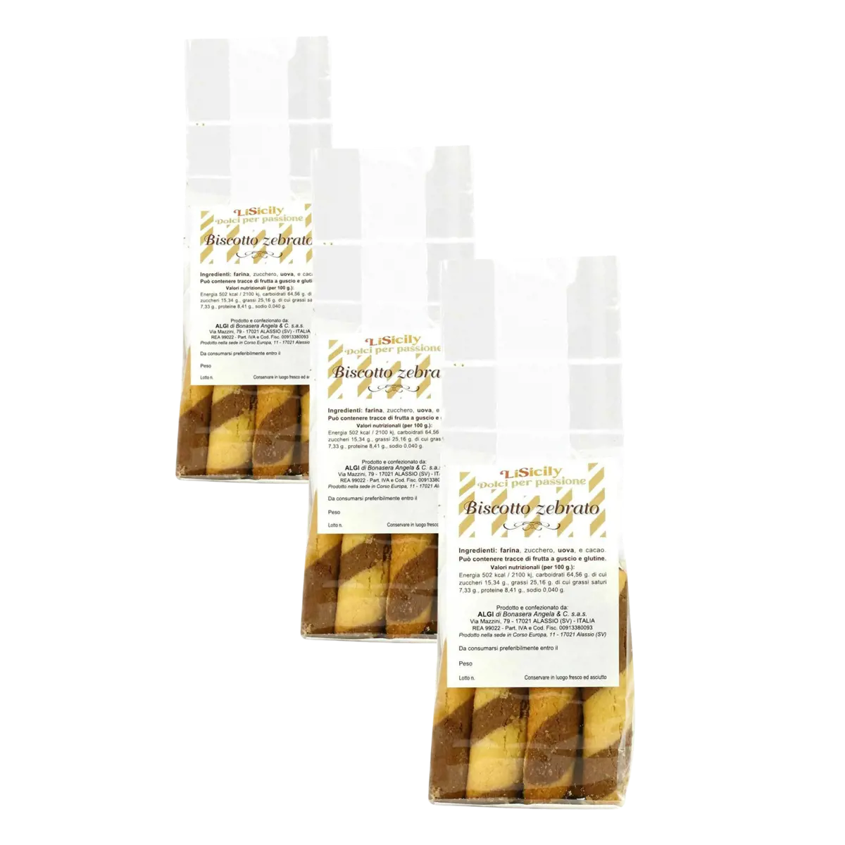 LiSicilyBiscuit Zebrato 1 Kg - 1 Kg by LiSicily