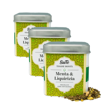 Menta e Liquirizia - Pack 3 × Scatola di metallo 50 g