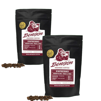 Caffè in grani - Benson Blend, Espresso - 500g - Pack 2 × Chicchi Bustina 500 g