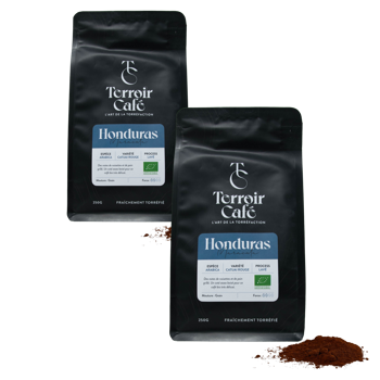 Gemahlener Kaffee - Honduras Bio, Maracala 1kg - Pack 2 × Mahlgrad French Press Beutel 1 kg