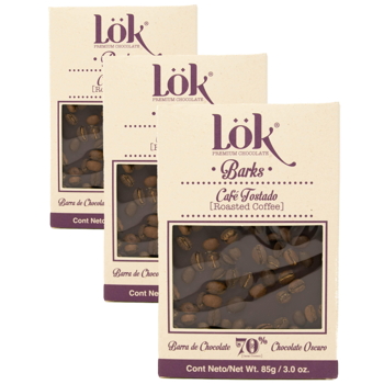 Chocolat noir 70 % : café de Colombie - Pack 3 × Tablette 85 g