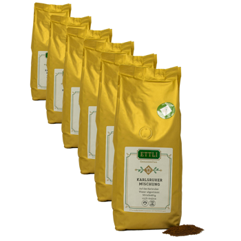 Caffè macinato - Miscela Karlsruhe - 250g - Pack 6 × Macinatura French press Bustina 250 g