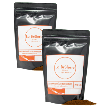 La Brûlerie de Paris Café moulu - Republique Dominicaine Espresso- 250 G - Pack 2 × Moulu Espresso Pochette 250 g