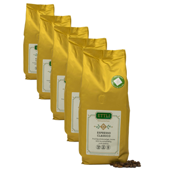 Caffè in grani - Espresso Classico - 250g - Pack 5 × Chicchi Bustina 250 g