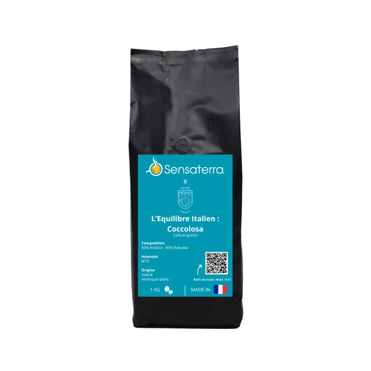 Café en grains - Mélange Coccolosa - 1 kg by Sensaterra x M'ama Caffè France