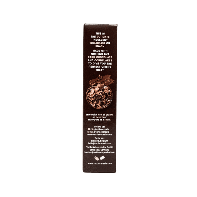 Quatrième image du produit Turtle Cornflakes Chocolat Noir Bio Sans Gluten Boite En Carton 250 G by Turtle
