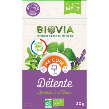 BIOVIA Tisane Anti-Stress BIO Française - 30g - Pack 3 × Bustina 30 g
