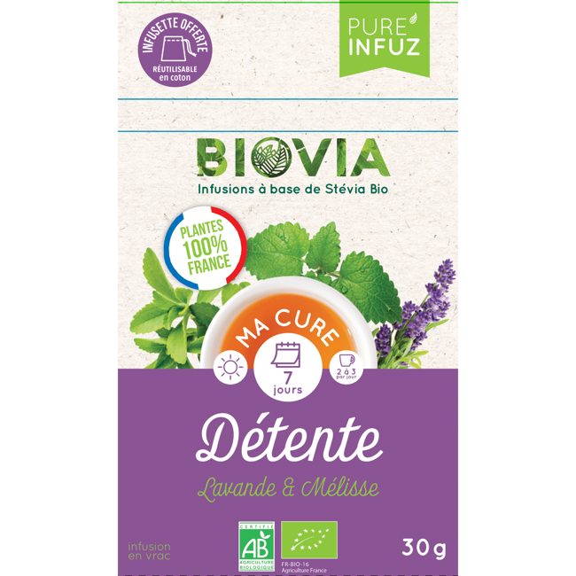 BIOVIA Tisane Anti-Stress BIO Française - 30g by Oviatis