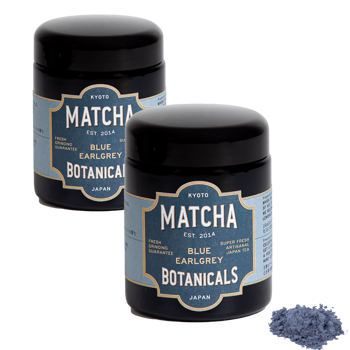 Blue Matcha Earl Grey 100 g - Pack 2 × Bottiglia di vetro 100 g