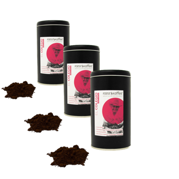 Roestkaffee El Colegio Single Origin Moulu Aeropress - 500 G - Pack 3 × Moulu Aeropress Boîte métal 500 g