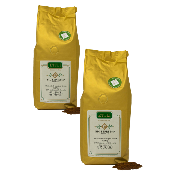 Ettli Kaffee Bio Espresso Moulu Moka - 1 Kg by ETTLI Kaffee