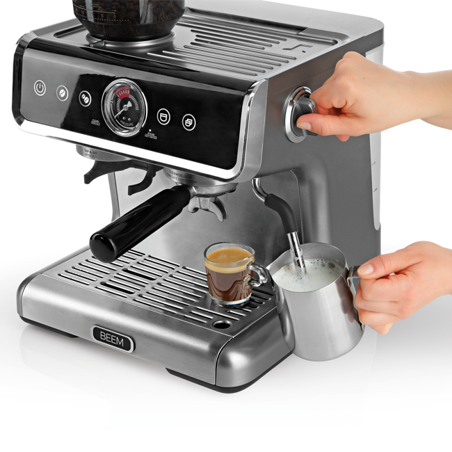 Vierter Produktbild BEEM Espresso-Siebträgermaschine mit Mahlwerk - 2,8l - GRIND-PROFESSION - 15 bar by BEEM 