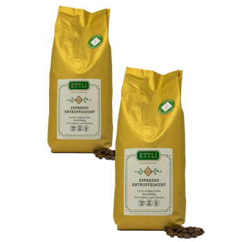 Caffè in grani - Espresso decaffeinato - 1kg - Pack 2 × Chicchi Bustina 1 kg