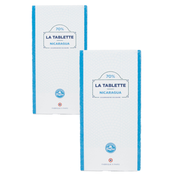 Les Copains De Bastien Tablette Pure Origine Nicaragua 70 80G Tablette 80 G - Pack 2 × Tablette 80 g