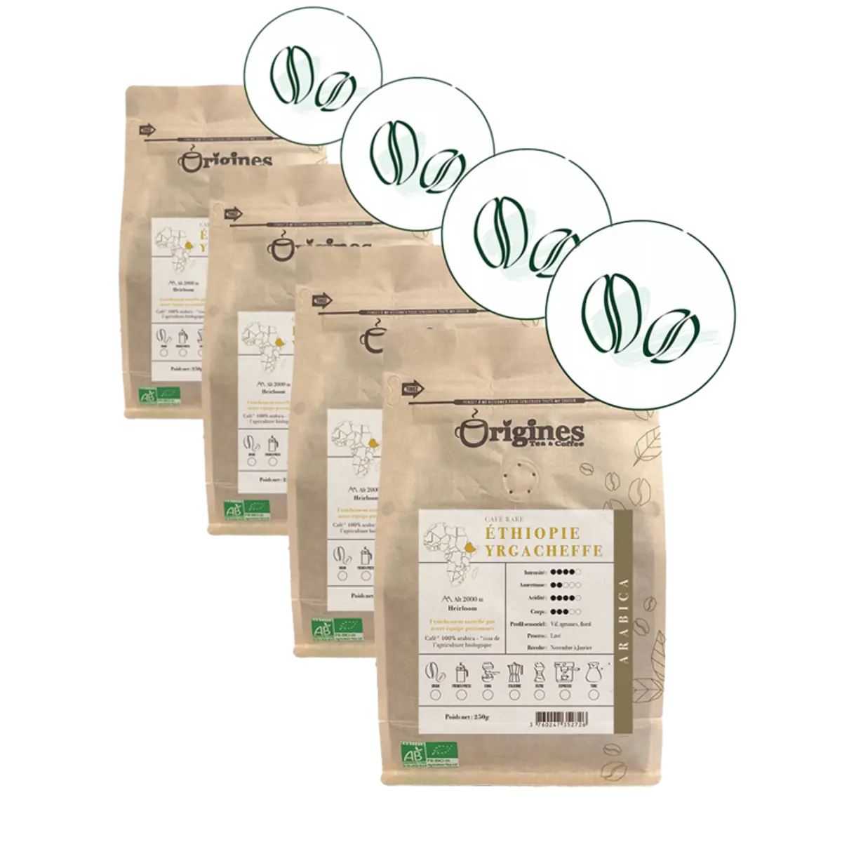 Gemahlener Kaffee - Ethiopie Yragcheffe - 250g by Origines Tea&Coffee