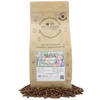 Cafe En Grain Arlo's Coffee Bresil 1 Kg - Pack 2 × Grains Pochette 1 kg