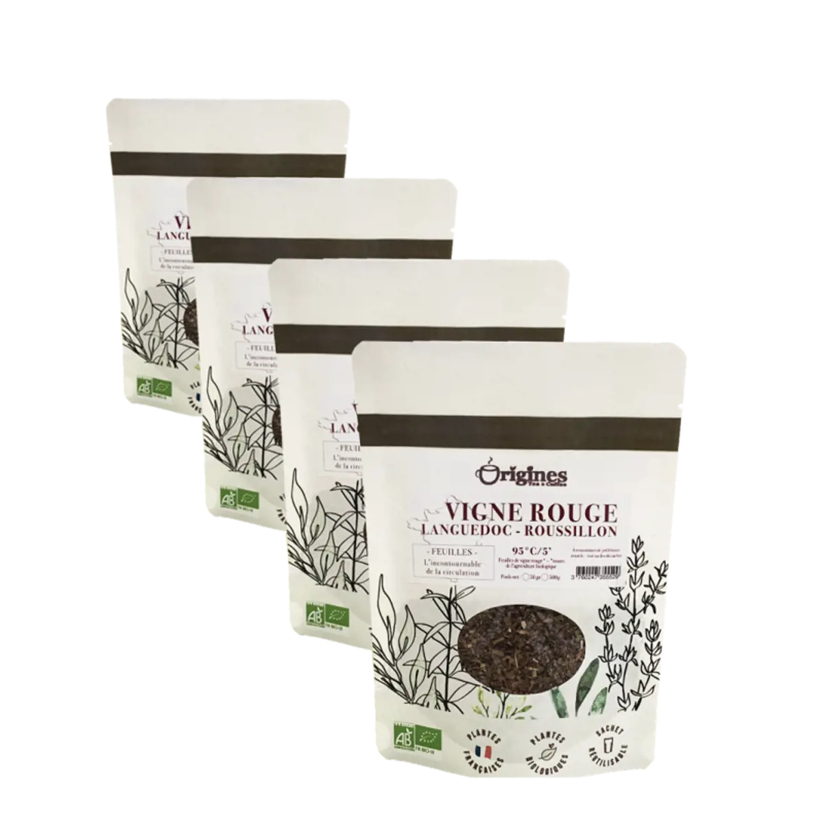 Origines Tea&Coffee Infusion Bio Feuilles De Vigne Rouge Sachet 50G Sachets De The 50 G by Origines Tea&Coffee