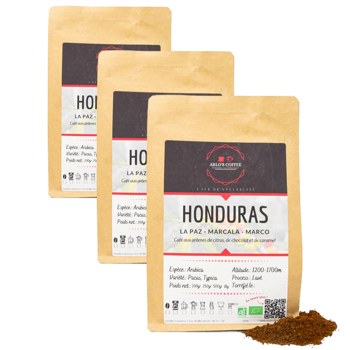 Arlo's Coffee - Honduras Moulu Filtre- 250 G - Pack 3 × Moulu Filtre Pochette 250 g