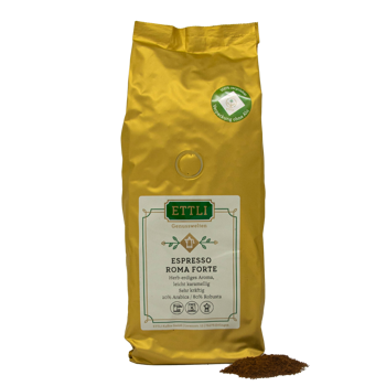 Gemahlener Kaffee - Espresso Roma Forte - 1kg - Mahlgrad Aeropress Beutel 1 kg