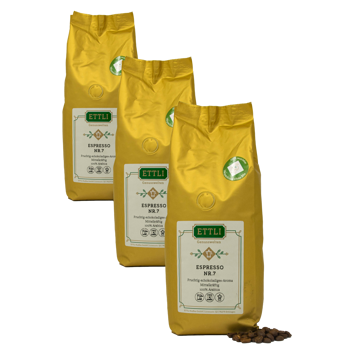 Ettli Kaffee Café En Grain - Espresso N°7 - 500G - Pack 3 × Grains Pochette 500 g