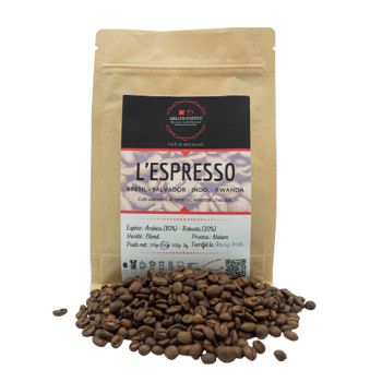 Café en grains - L'Espresso -  1kg - Grains Pochette 1 kg