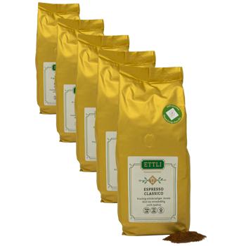 Caffè macinato - Espresso Classico - 250g - Pack 5 × Macinatura Espresso Bustina 250 g