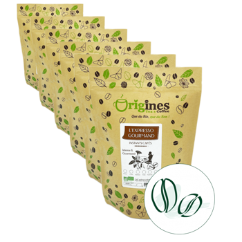 Caffè macinato - L'expresso Gourmand -250g - Pack 6 × Macinatura Espresso Bustina 250 g