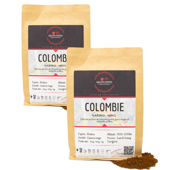 Arlo's Coffee - Colombie Moulu Italien Moka- 250 G - Pack 2 × Moulu Moka Pochette 250 g