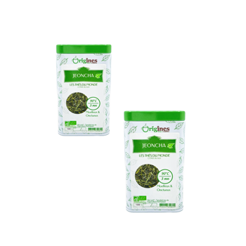 Origines Tea&Coffee The Vert Bio En - Jeoncha Coree Du Sud 100G - 100 G - Pack 2 × Boîte métal 100 g