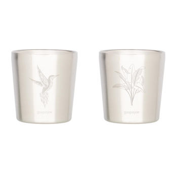 Gaspajoe Set De 2 Tasses Arty 2X180Ml Inox Double Paroi Gravure Colibri Bananier - Pack 2 ×