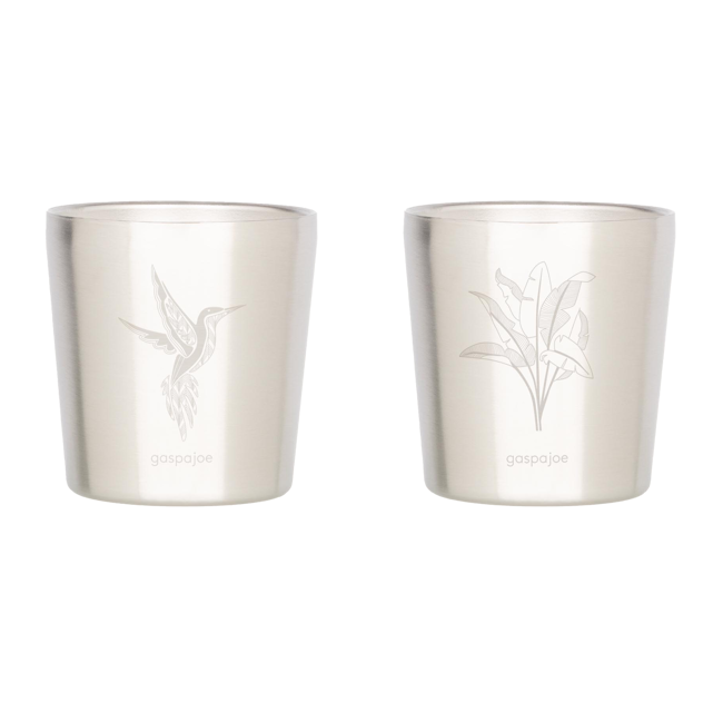 Gaspajoe Set De 2 Tasses Arty 2X180Ml Inox Double Paroi Gravure Colibri Bananier by Gaspajoe