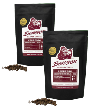 Café En Grain Benson - Bonhoeffer Blend, Espresso - 1Kg - Pack 2 × Grains Pochette 1 kg