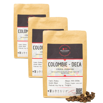 COLOMBIE DECA - Pack 3 × Bohnen Beutel 250 g