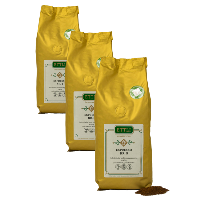 Ettli Kaffee Caffe Macinato Espresso N 5 500G Moulu Espresso - 500 G by ETTLI Kaffee