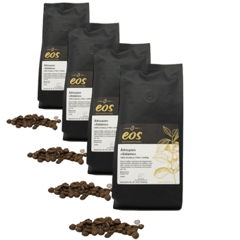 Cafe En Grain EOS Kaffeerösterei Ethiopie Sidamo 500 G - Pack 4 × Grains Pochette 500 g