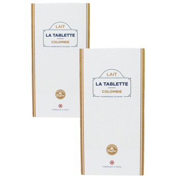 Les Copains De Bastien Tablette Pure Origine Colombie Lait 55 80G Tablette 80 G - Pack 2 × Tablette 80 g