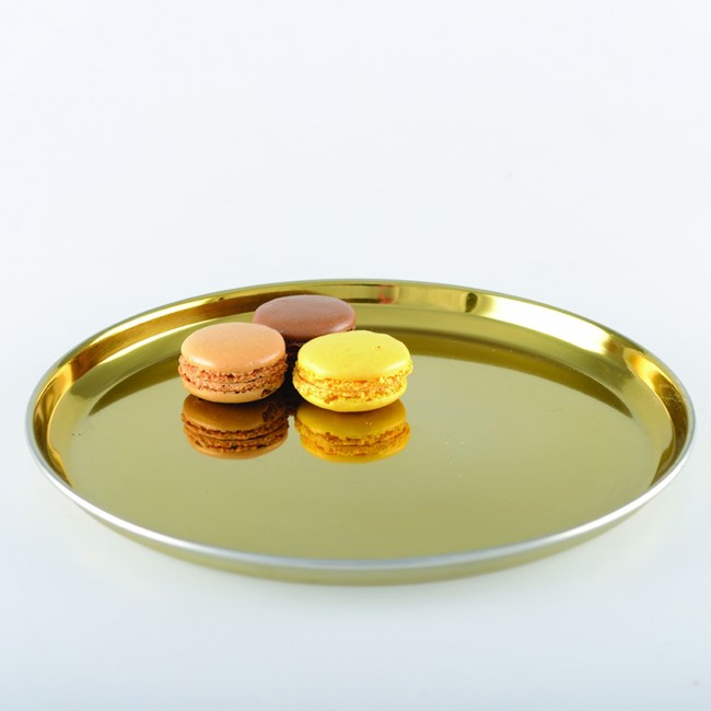 Terzo immagine del prodotto Piatto dessert in metallo dorato 21 cm - set di 6 by Aulica
