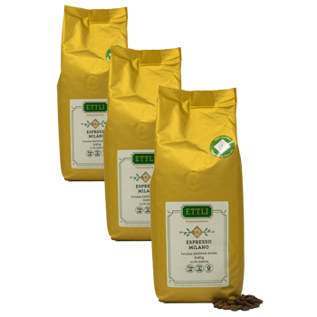 Caffè in grani - Espresso Milano - 500g - Pack 3 × Chicchi Bustina 500 g