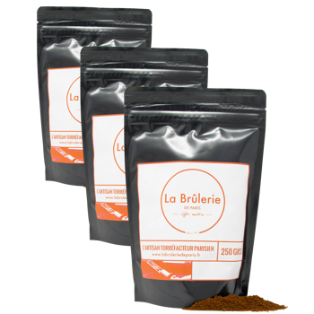 Gemahlener Kaffee - Brasilien Sao Paulo Bobolink - 250 G - Pack 3 × Mahlgrad Aeropress Beutel 250 g