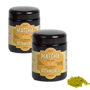 Popcorn di riso Matcha 100g - Pack 2 × Bottiglia di vetro 100 g