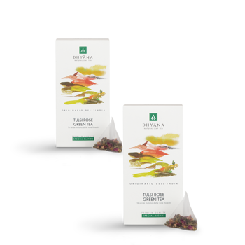 Tulsi Rose Green Tea x15 filtri - Pack 2 × 15 Bustine di te