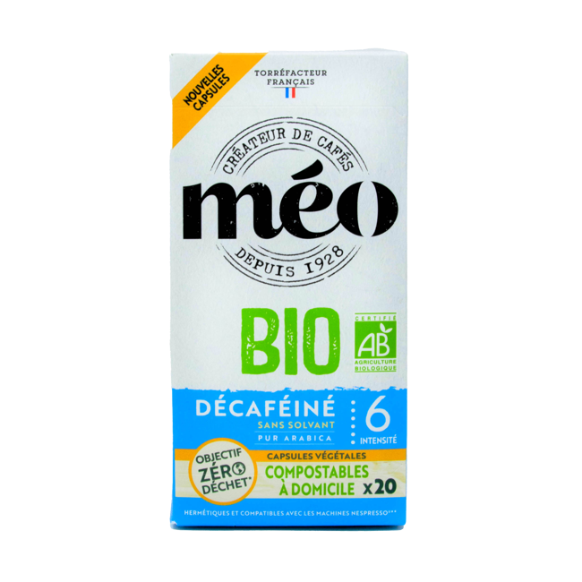 Café Méo Capsules Compostables Bio Decafeine X20 20 Boites En Carton Compatible Nespresso by Café Méo