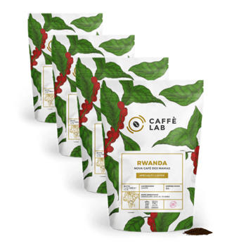 CaffèLab Cafe Rwanda Des Mamas Women Coffe Project Moulu Moulu Moka - 250 G - Pack 4 × Moulu Moka Pochette 250 g