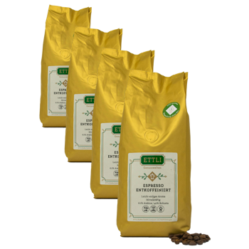 Caffè in grani - Espresso decaffeinato - 500g - Pack 4 × Chicchi Bustina 500 g