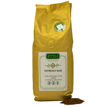Gemahlener Kaffee - Espresso Bari - 1kg - Mahlgrad Aeropress Beutel 1 kg