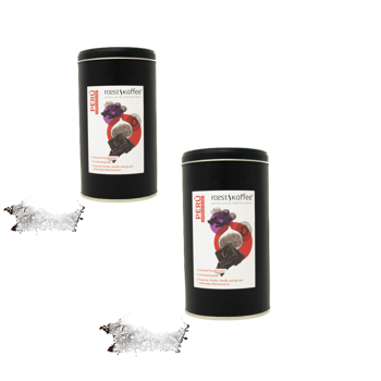 Peru – Espresso Blend - Pack 2 × Mahlgrad Espresso Metall-Box 500 g