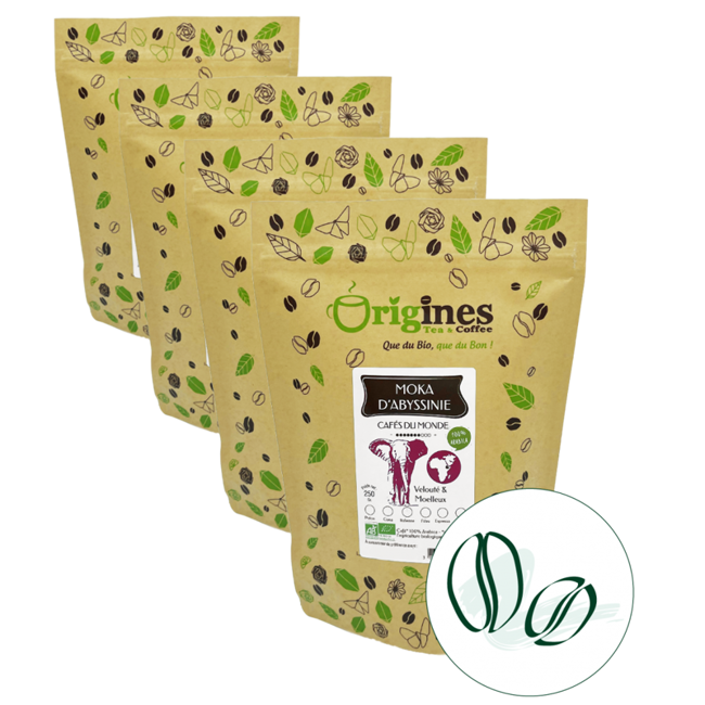 Origines Tea&Coffee Cafè En Grains - Moka D'Abyssinie - 250G by Origines Tea&Coffee