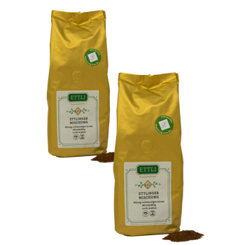 Caffè macinato - Miscela di Ettlingen - 1kg - Pack 2 × Macinatura Moka Bustina 1 kg