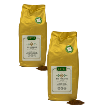 Ettli Kaffee Bio Melange Moulu Espresso - 1 Kg - Pack 2 × Moulu Espresso Pochette 1 kg